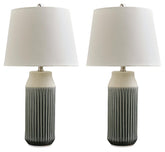 Afener - Ceramic Table Lamp (Set of 2) - Blue / Beige