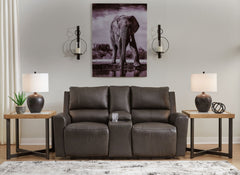 Boxmere - Dbl Power Reclining Loveseat with Console - Storm