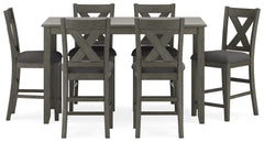 Caitbrook - Rect Drm Counter Table Set (Set of 7) - Gray