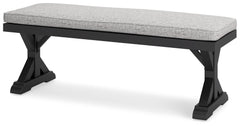 Beachcroft - Bench With Cushion - Black / Light Gray