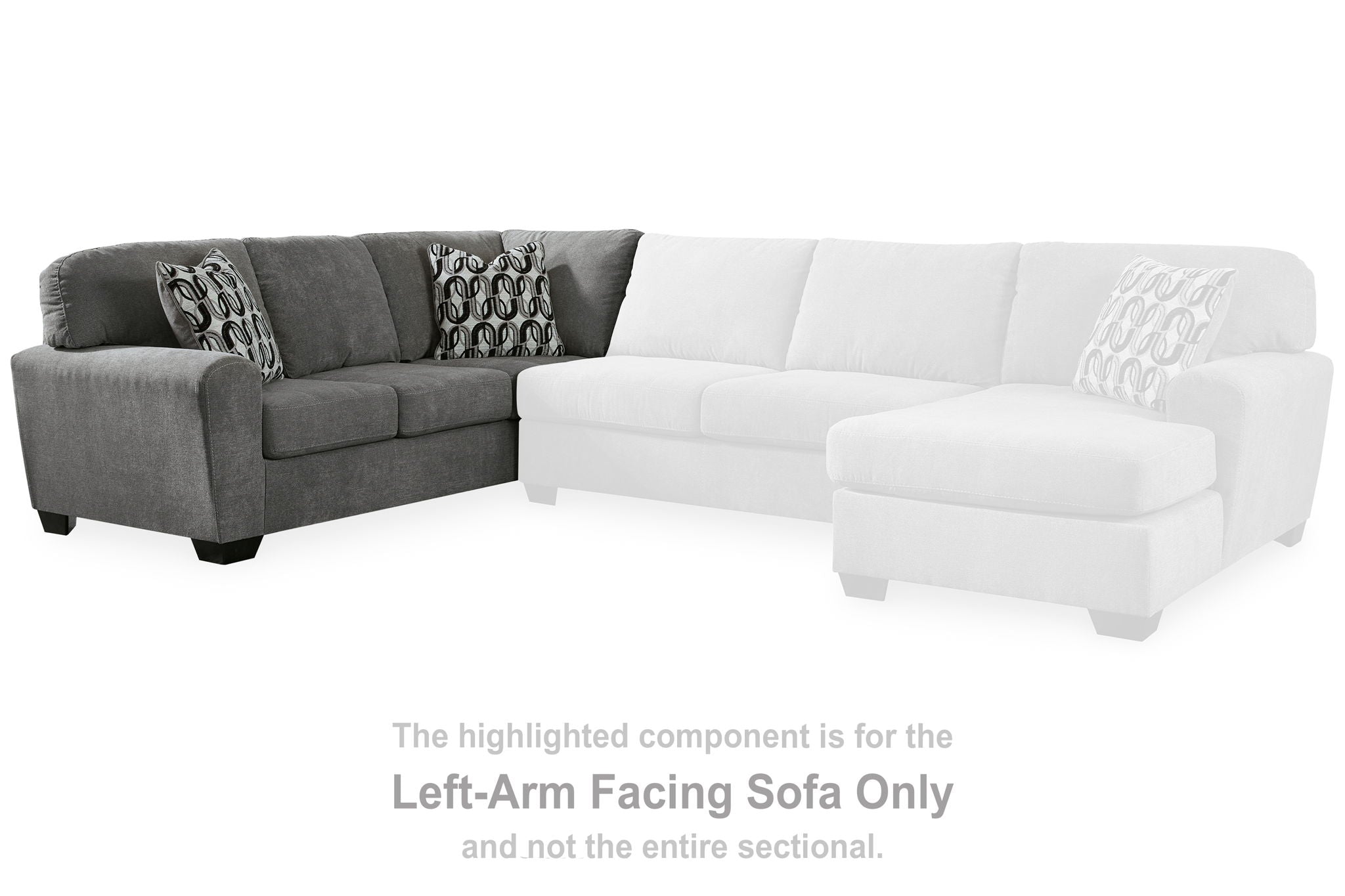 Birkdale Court - Laf Sofa With Corner Wedge - Gray