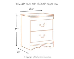 Anarasia - Two Drawer Night Stand - White